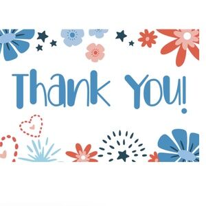 20 4x6 Fireworks Insert Thank You Cards